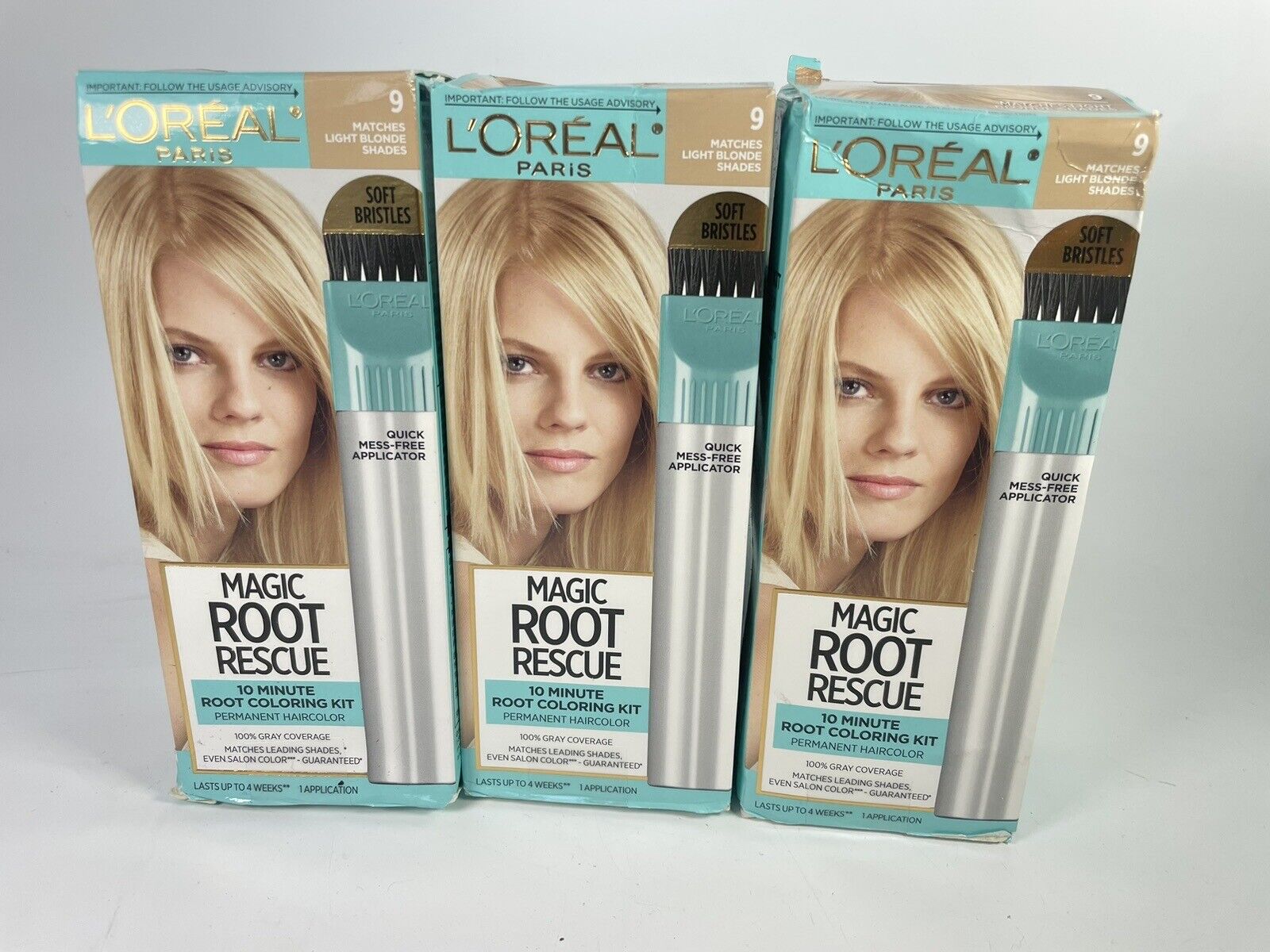 3 New Loreal Magic Root Rescue 10 Minute Kit Matches Light Blonde Shades #9