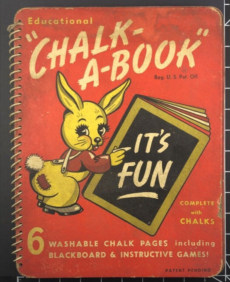 1946 Vintage Children\'s Book Educational Chalk-A-Book Washable Chalk Pages