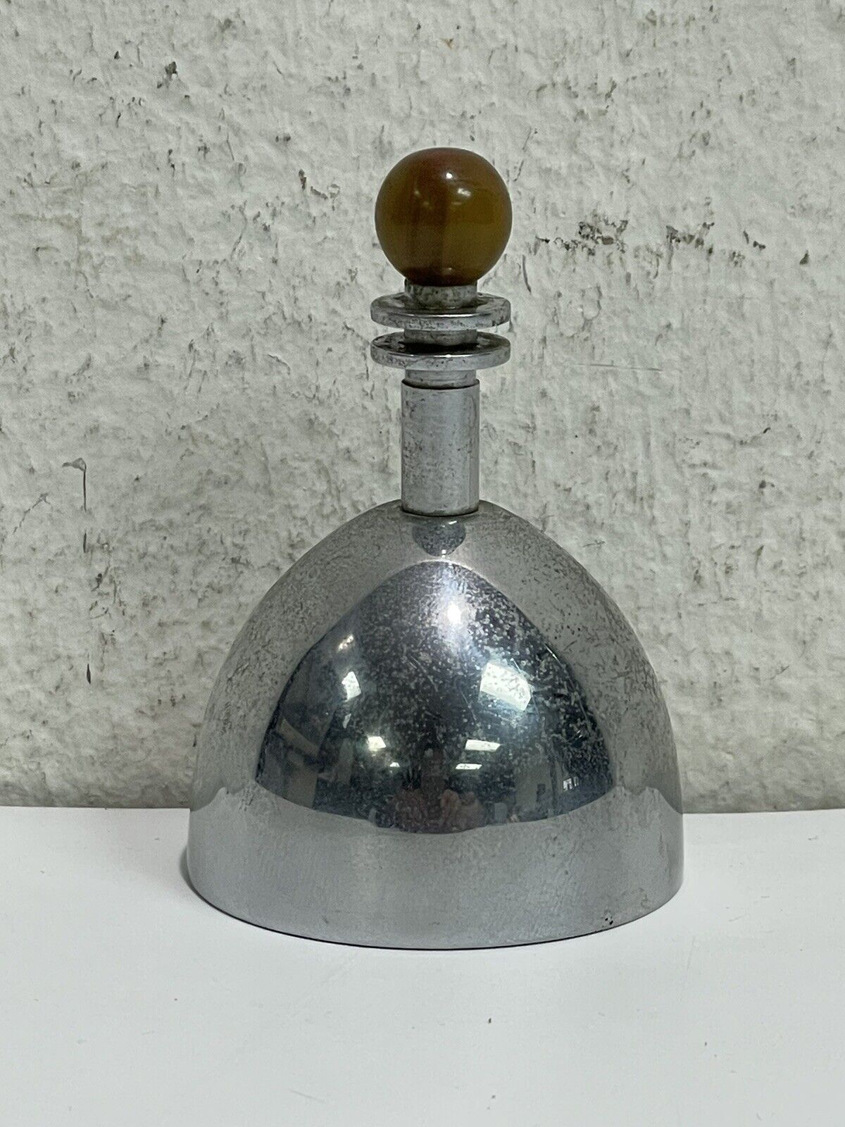 Antique 1930\'s Chase USA ~ Art Deco Dinner Hand Bell Chrome with Bakelite Handle