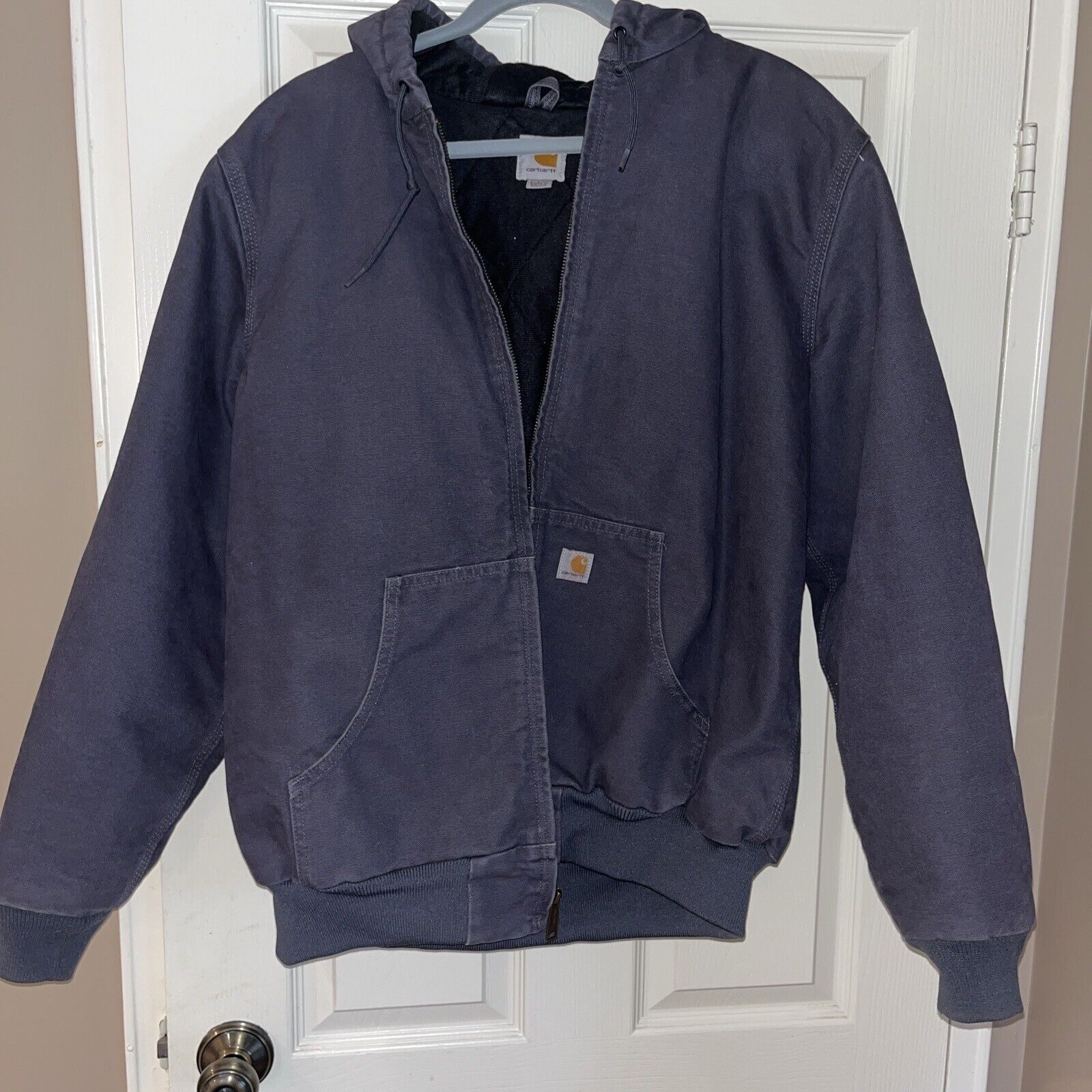 Carhartt Slate Grey  Hooded Work Jacket Size L (12/14)