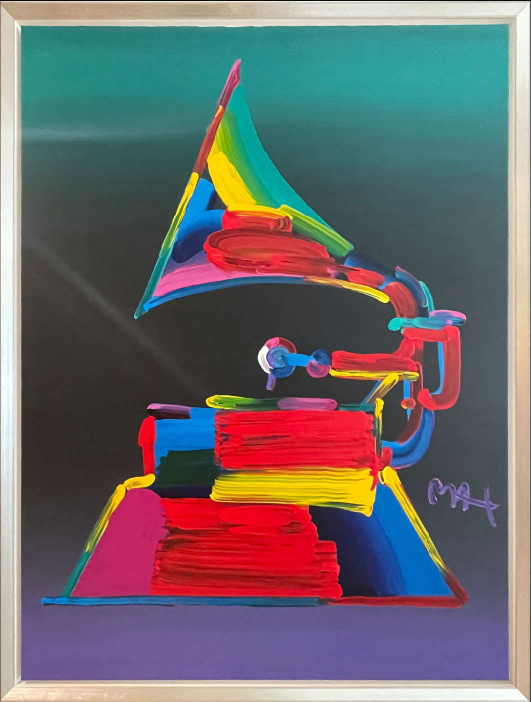 Original Hand Signed Peter Max \'Grammy 2002\' Pop Art Painting on Canvas