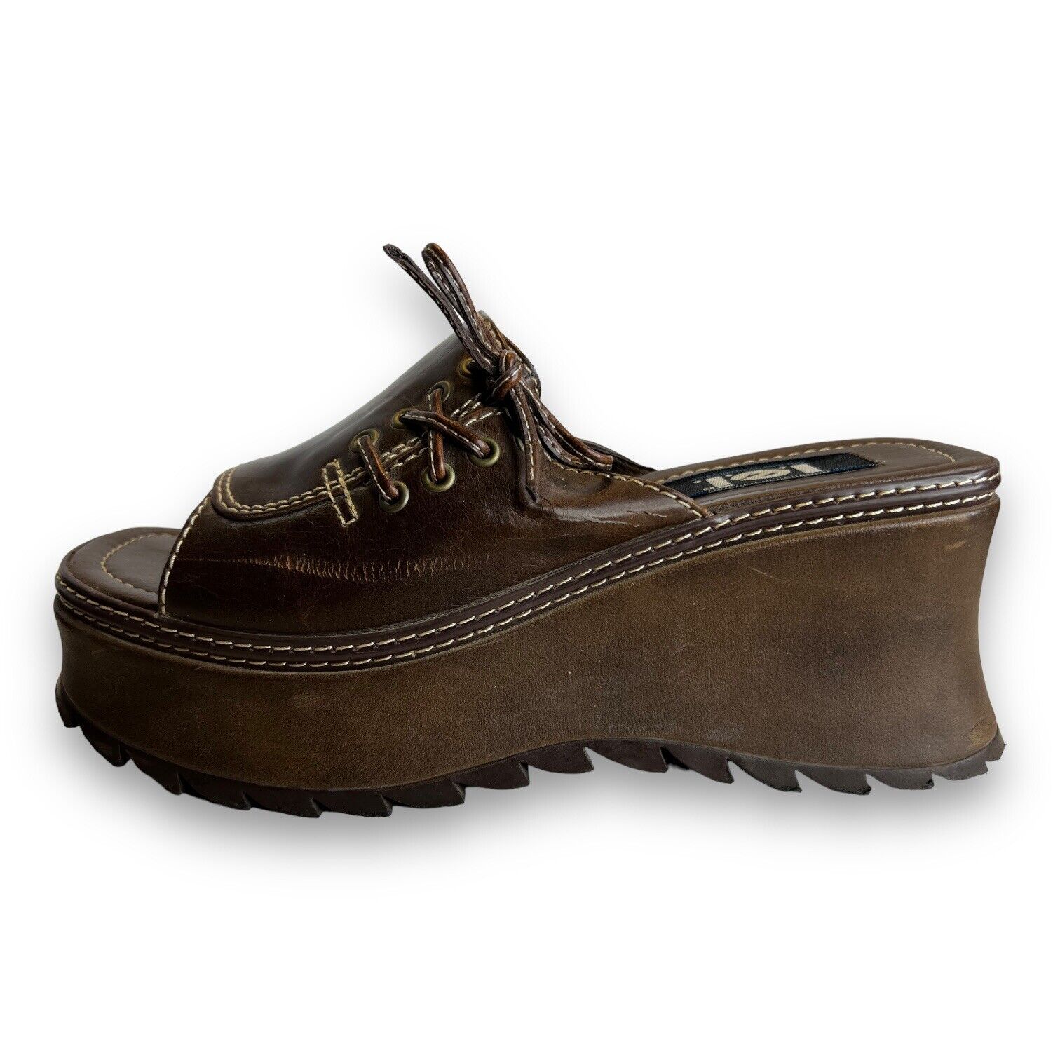 Vintage L.E.I. Platform Shoes 90s Y2K Women\'s Sz 10 Iguana Chunky Heel Sandals