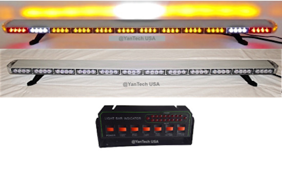 60” Amber LED Light Bar Flat Bed Tow Truck Plow Roll Back w/ CARGO & TURN SIGNAL