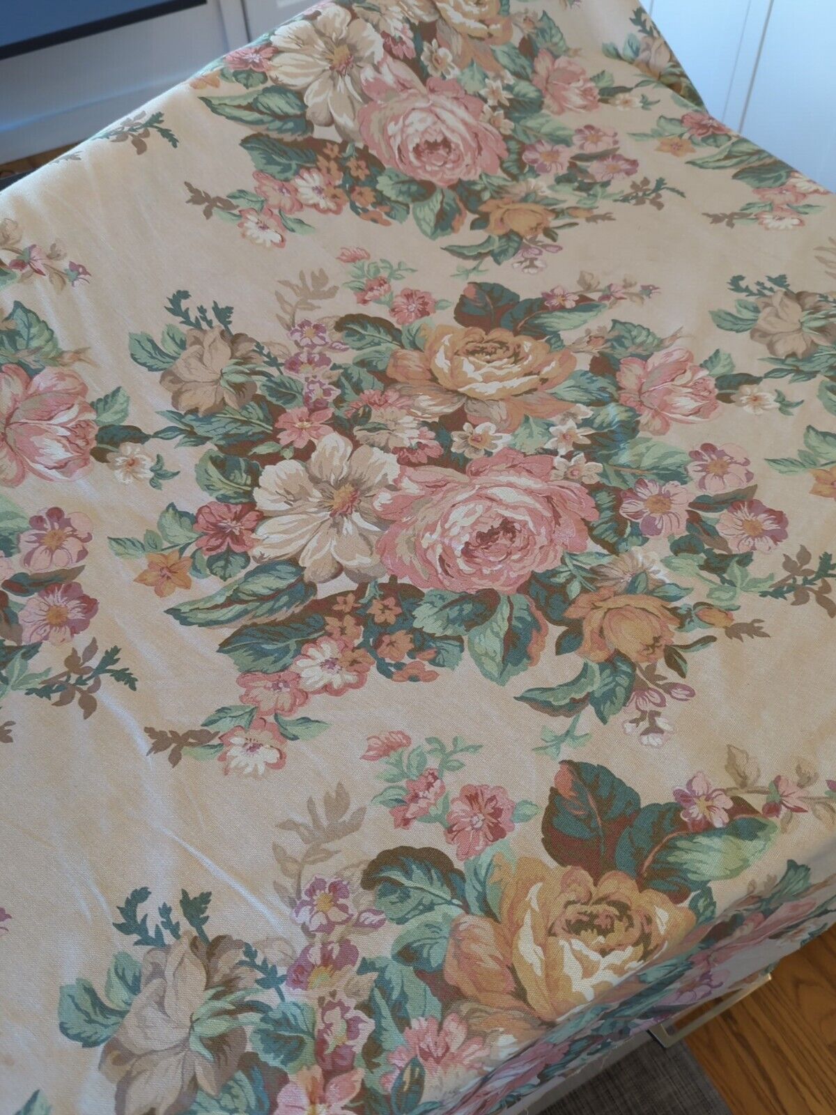 1991 Vintage Fabric Upholstery Fabric by Stanley King Shabby Chic Roses 25 Yards