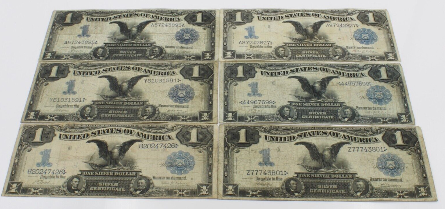 1899 $1 Black Eagle One Dollar Note ✯ ✯ Large Silver Certificate Estate Lot ✯