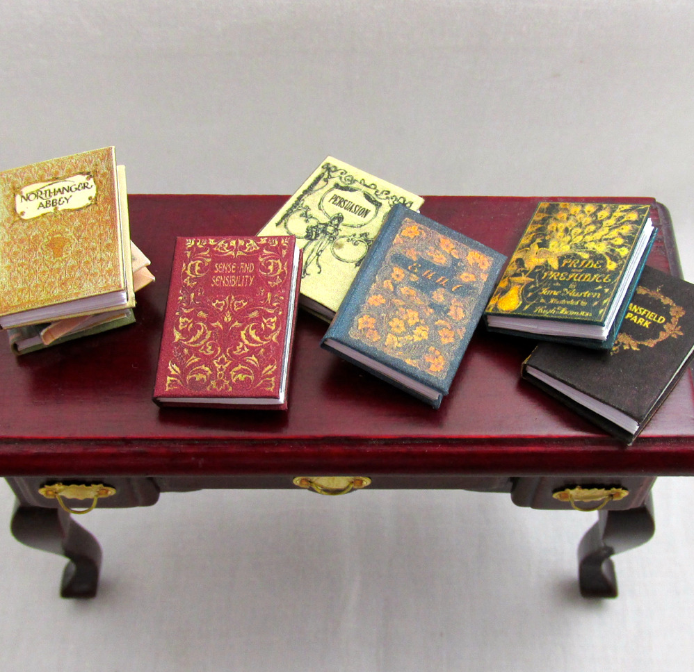 JANE AUSTEN Miniature Book Set 6 Readable Illustrated 1:12 Scale Books
