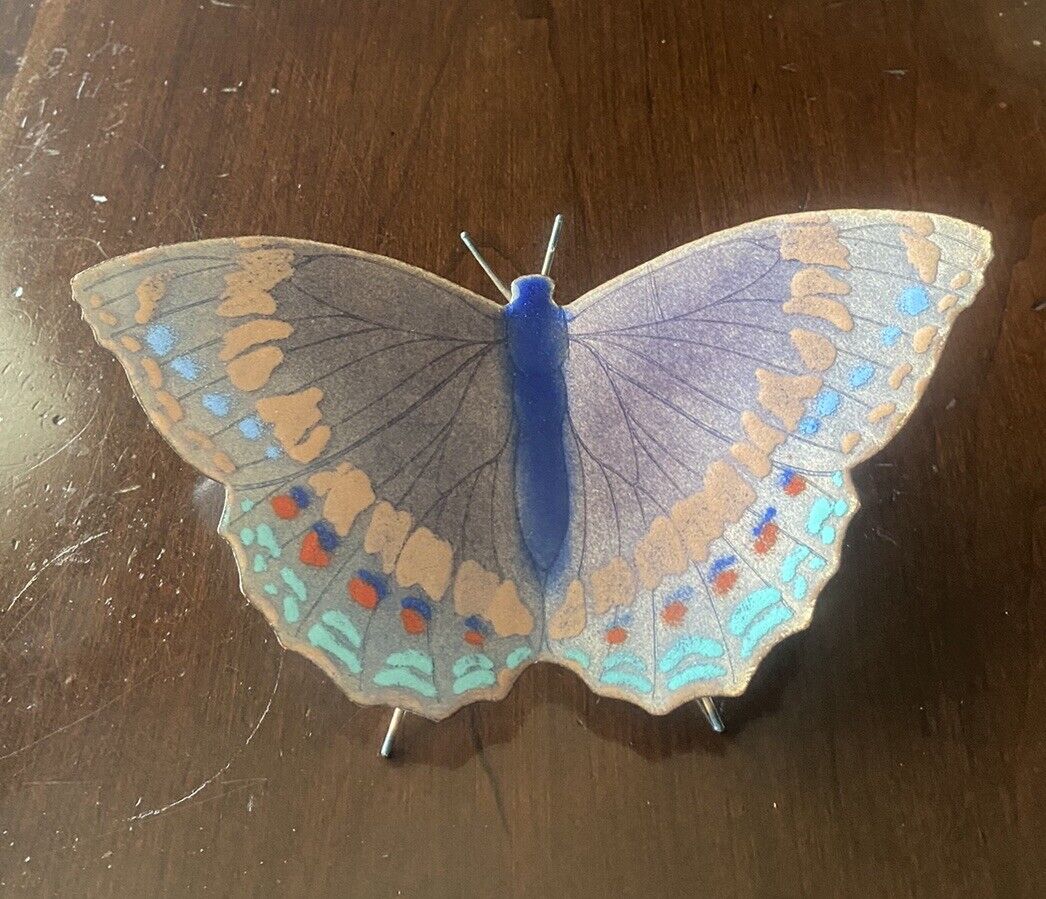 Butterfly Bovano of Cheshire Enamel Wall Hanging Handmade Artisan Sculpture 6.5”