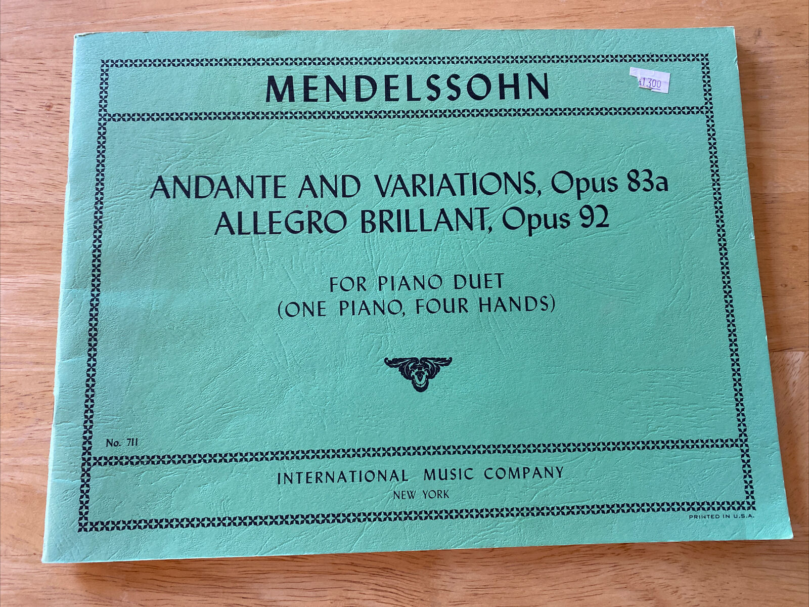 VTG Mendelssohn Piano Duet International Music Company