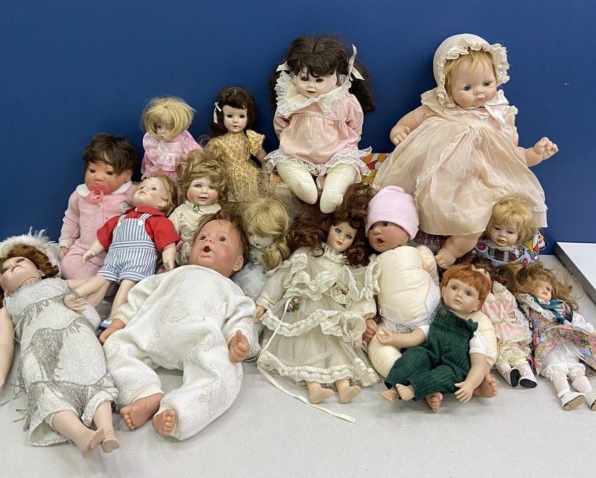 VTG 15 Porcelain Plastic Toddler Realistic Baby Dolls My Twin Alexander Figures