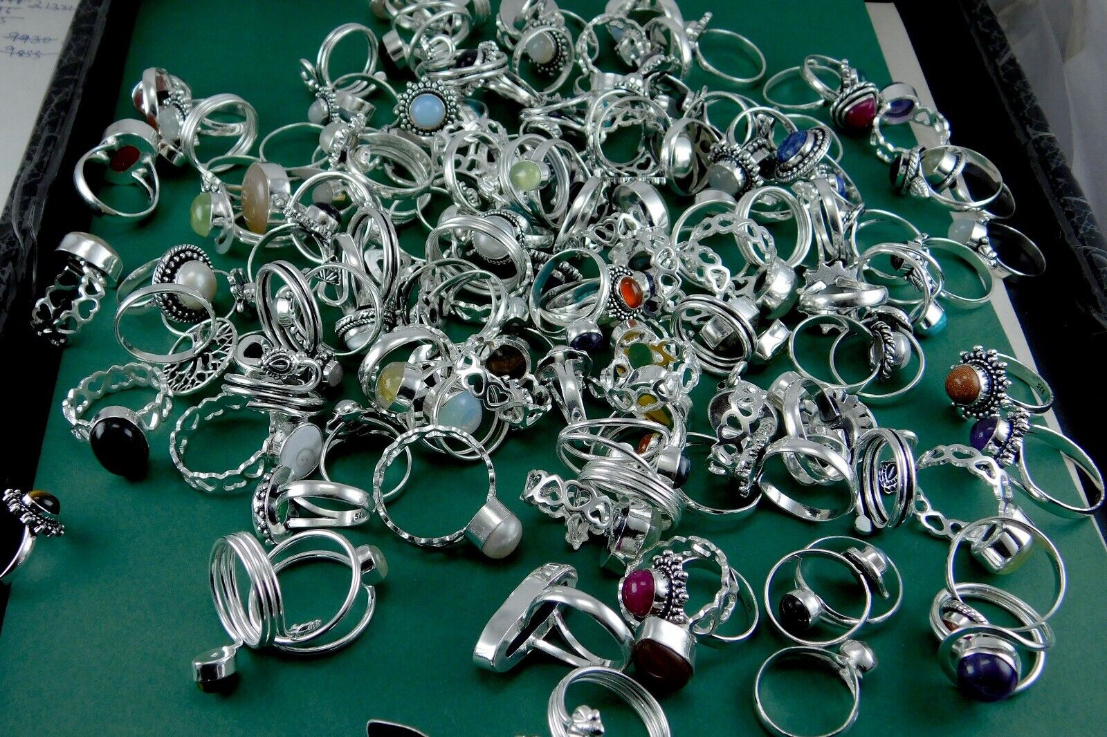 BULK SALE  Mix Gemstone Ring Wholesale LOT 925 Sterling Silver Plated Rings