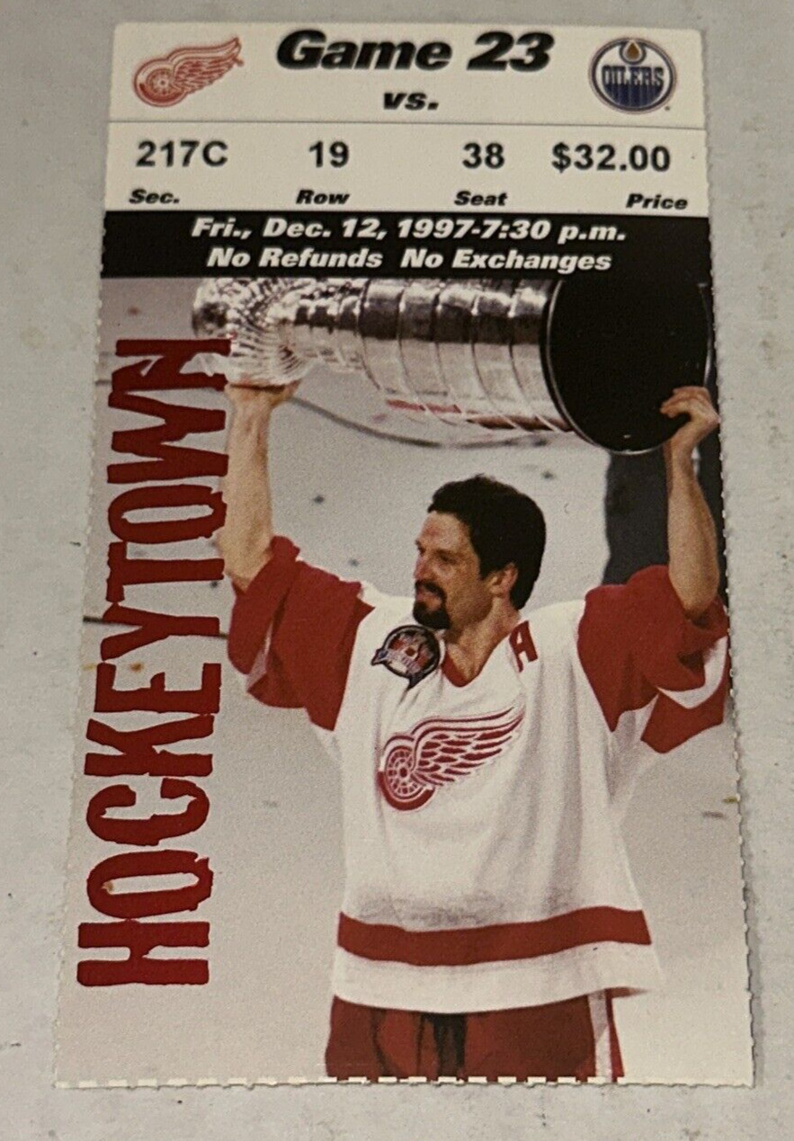 12/12/97 Detroit Red Wings Joe Louis Arena Yan Golubovsky NHL Debut Ticket Stub