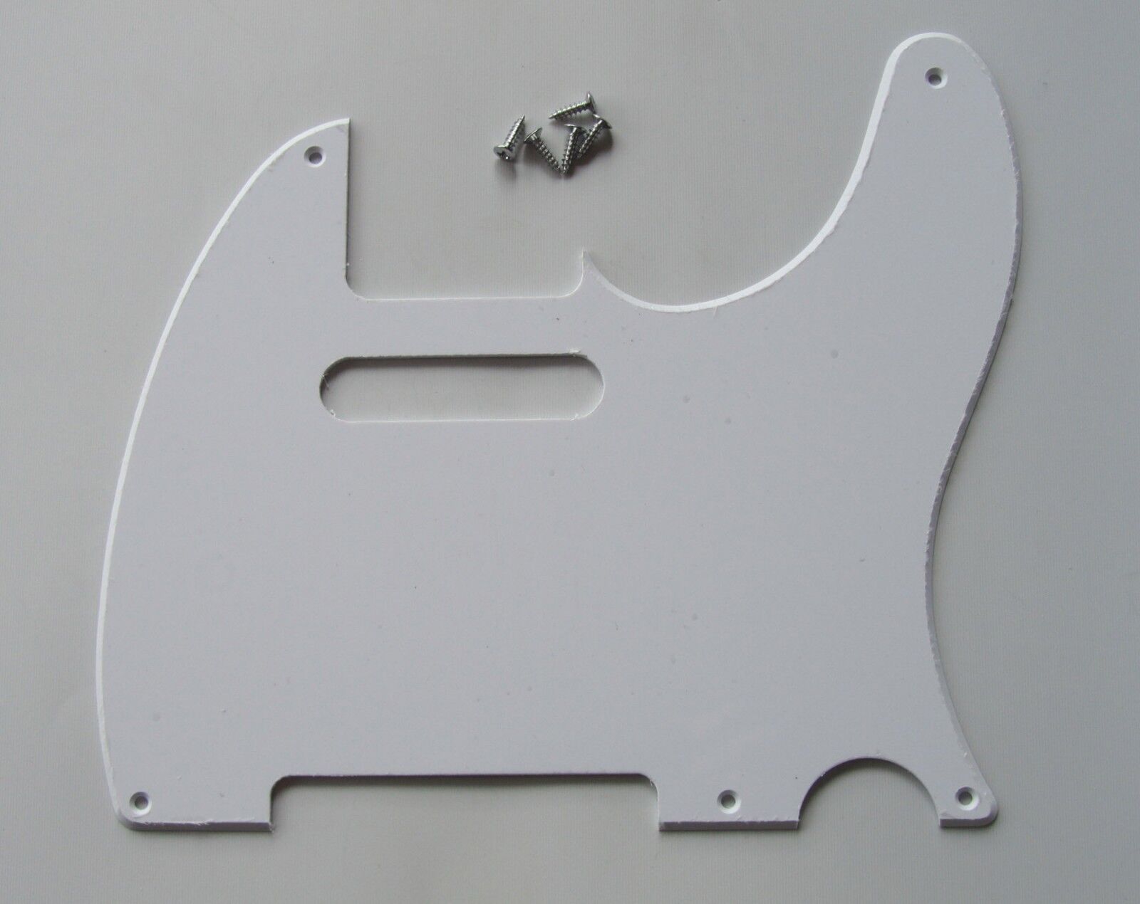 White 1 Ply Vintage 5 Hole Tele Style Guitar Pickguard for Telecaster 