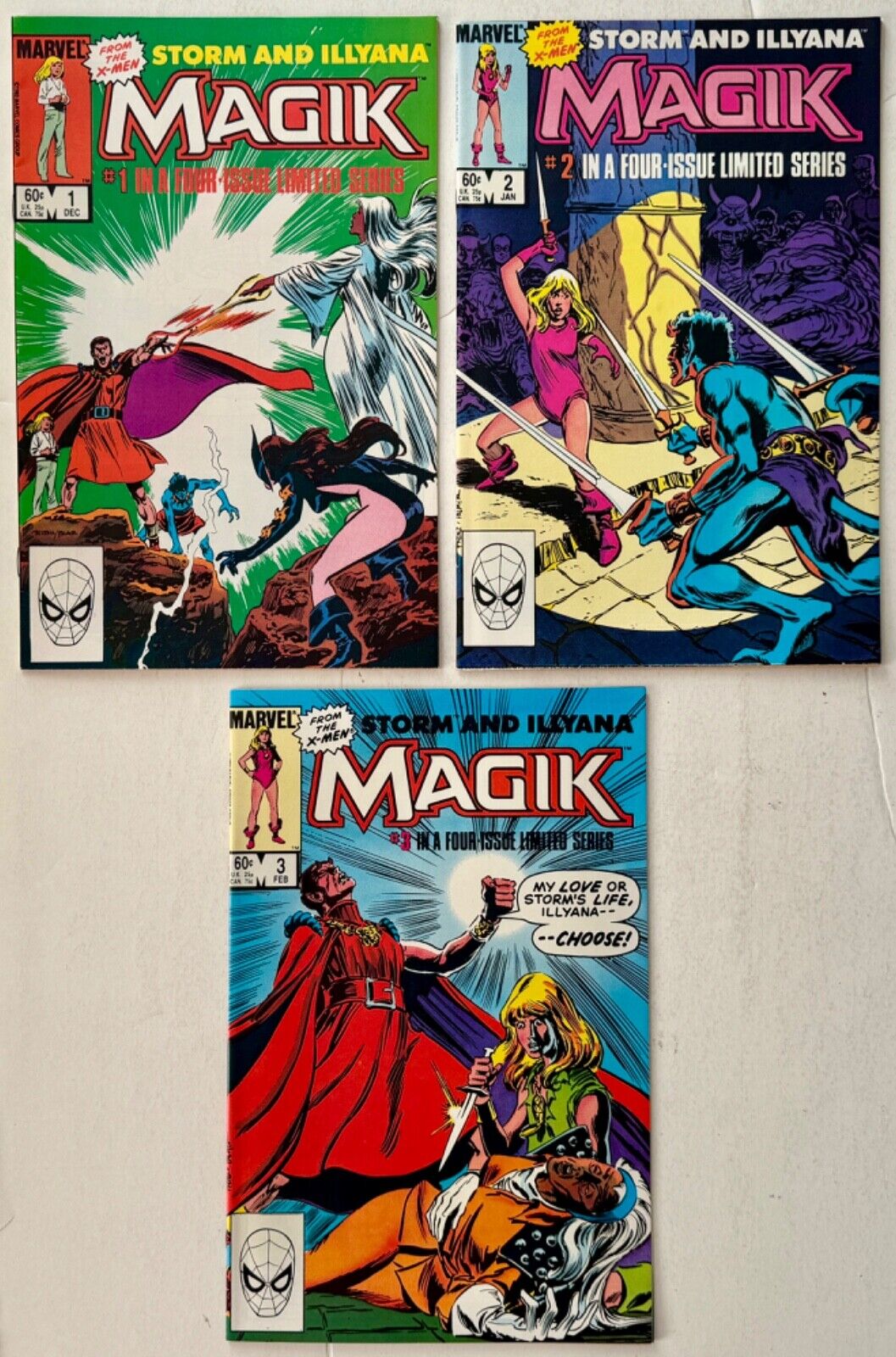 Storm and Illyana Magik 1 2 3 X-Men Limited Series - Marvel Comics 1983-1984 VF+