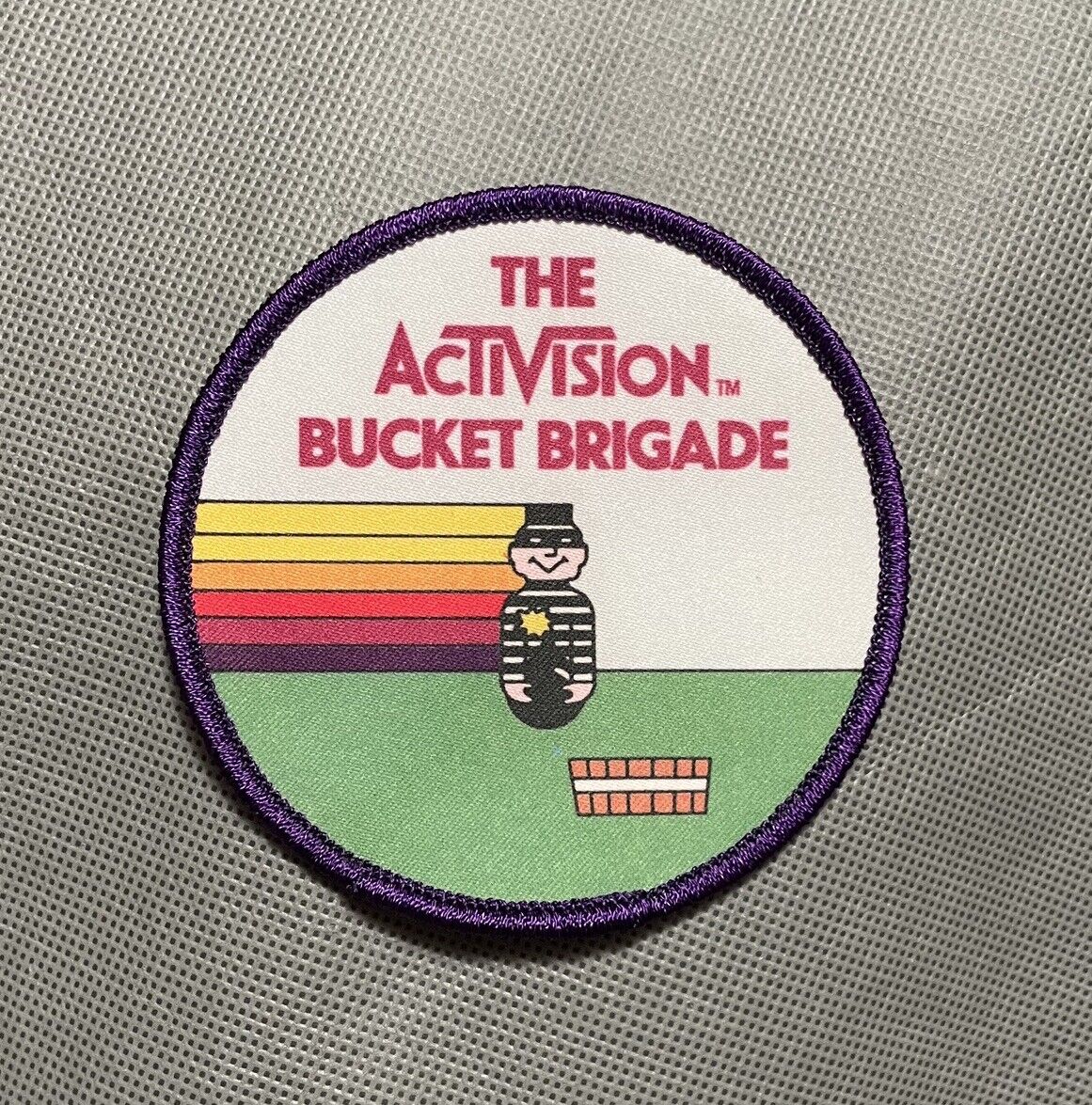 Vintage Atari Video Game 80\'s Activision Award Patch Kaboom Bucket Brigade