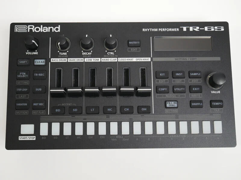 Roland TR-6S Compact Rhythm Performer Analog Drum Machine Black Tested