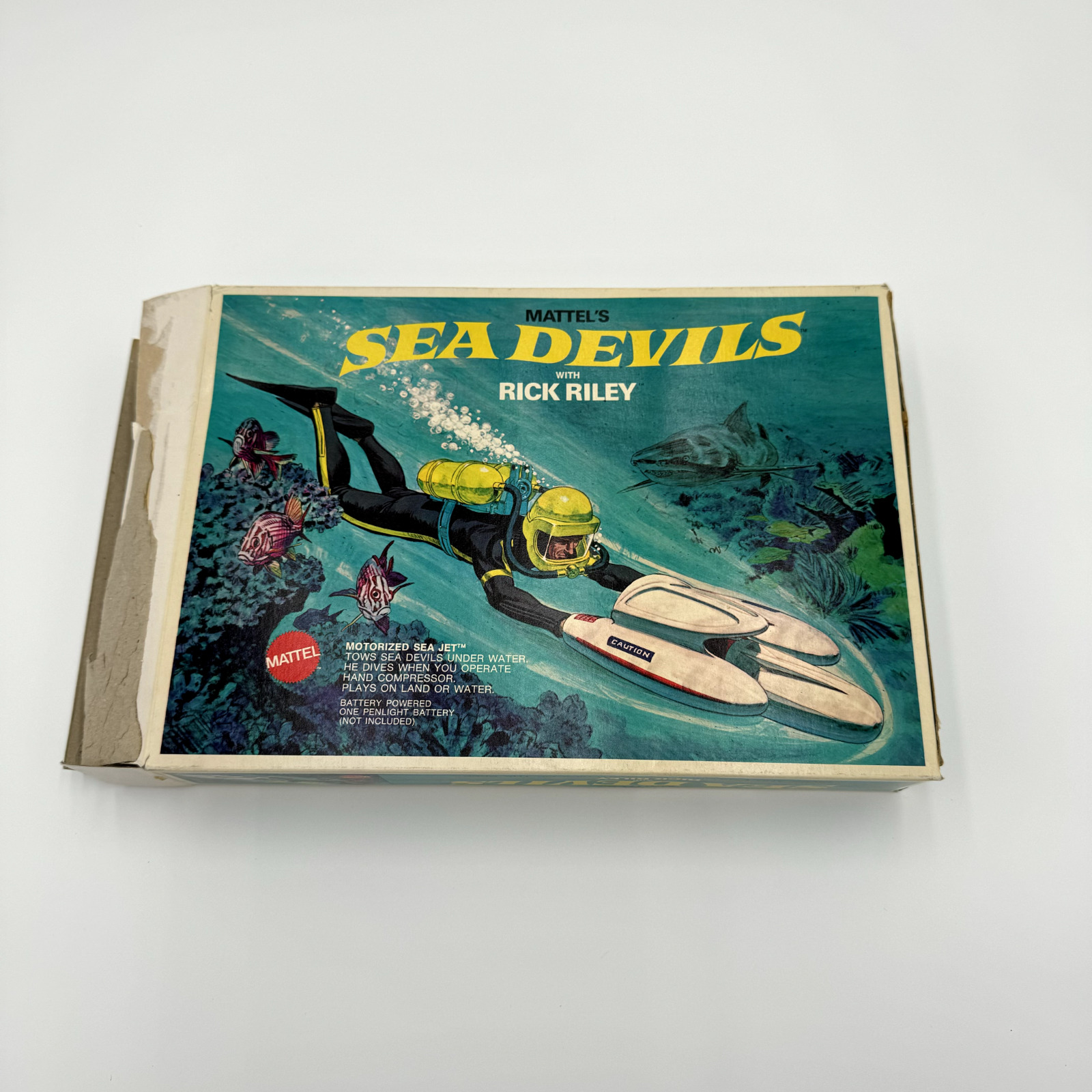 New Vintage 1969 Mattel Sea Devils Rick Riley Matt Mason Open Box New