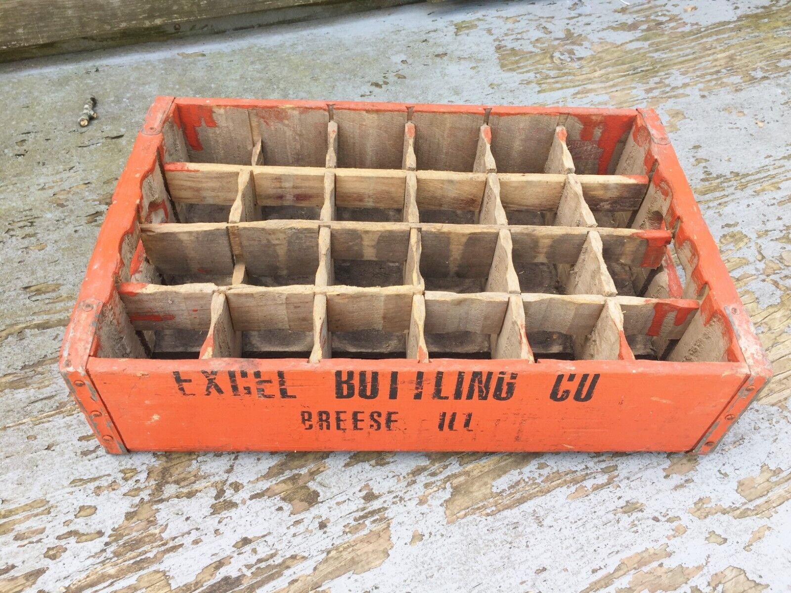 Wood Excel Soda Crate Breese IL Illinois for 24 Bottle Ski Life Beer Bottling Co