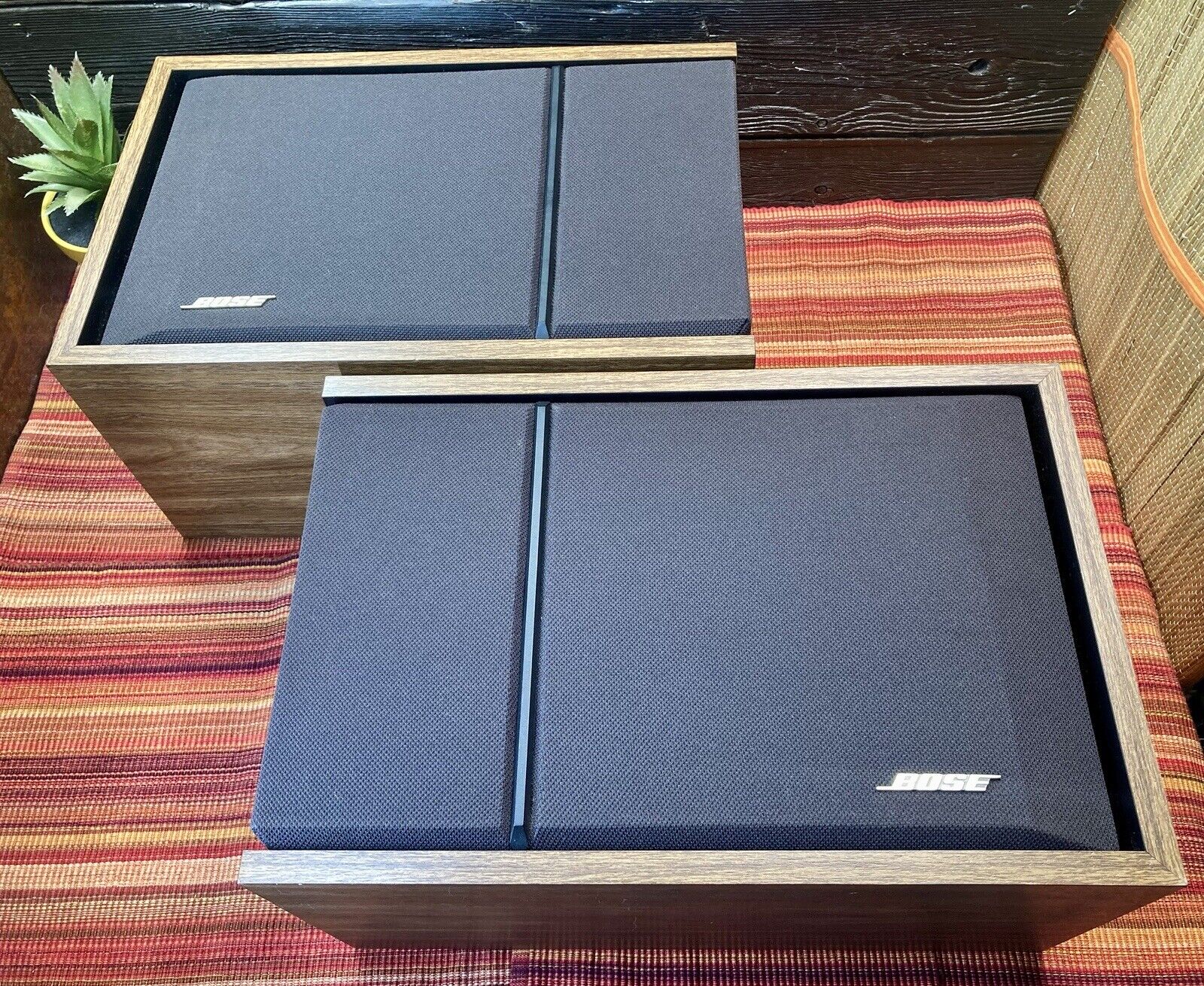 Pair Bose 201 Series III Direct Reflecting Bookshelf Speakers Wood Grain Vintage