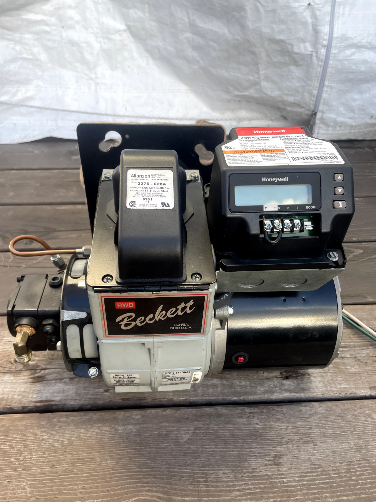 Beckett oil burner Afg digital model + thermostat and ignition