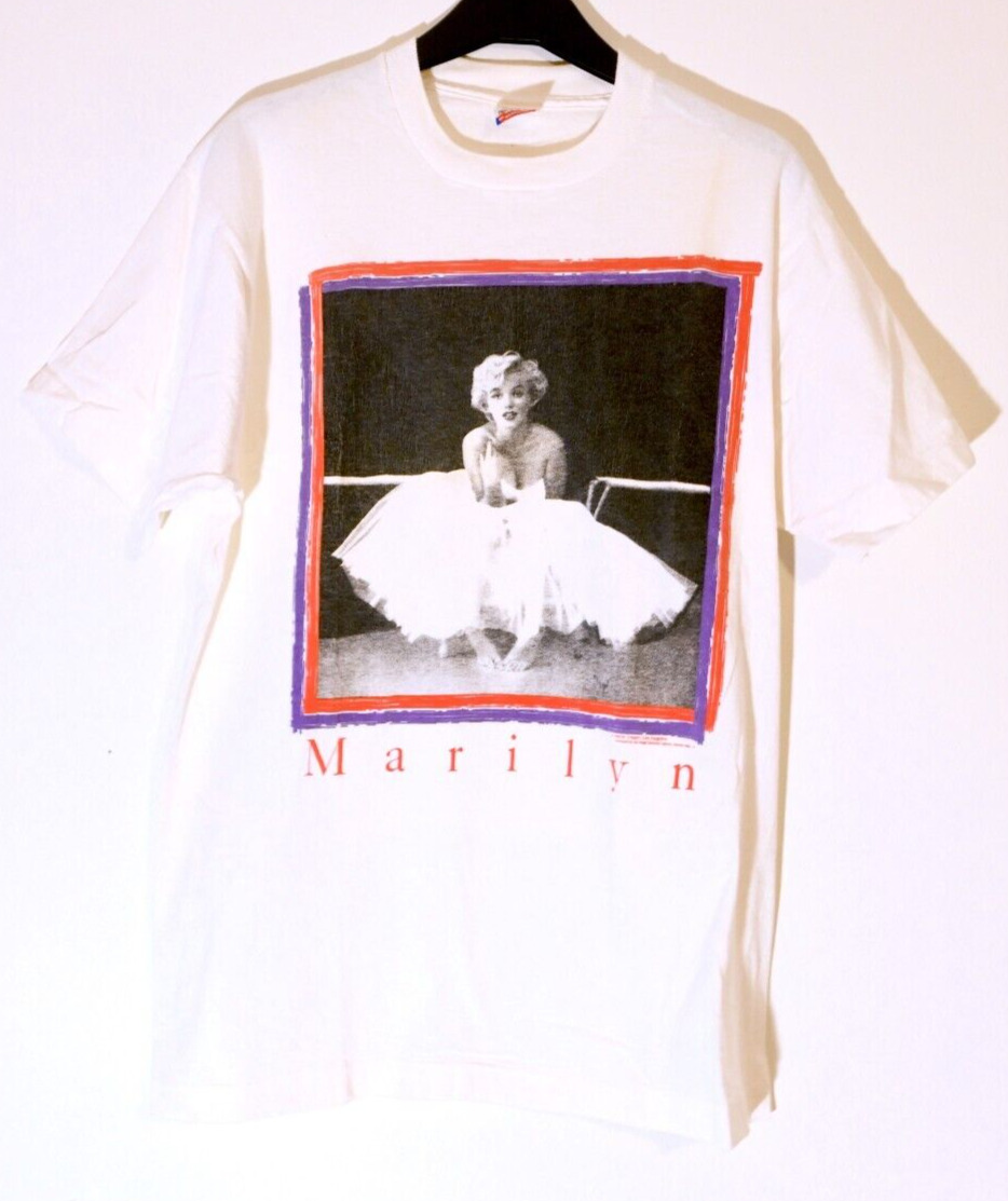 RARE Vintage Marilyn Monroe Single Stitch T-Shirt White FOTL White Aaron Unger L