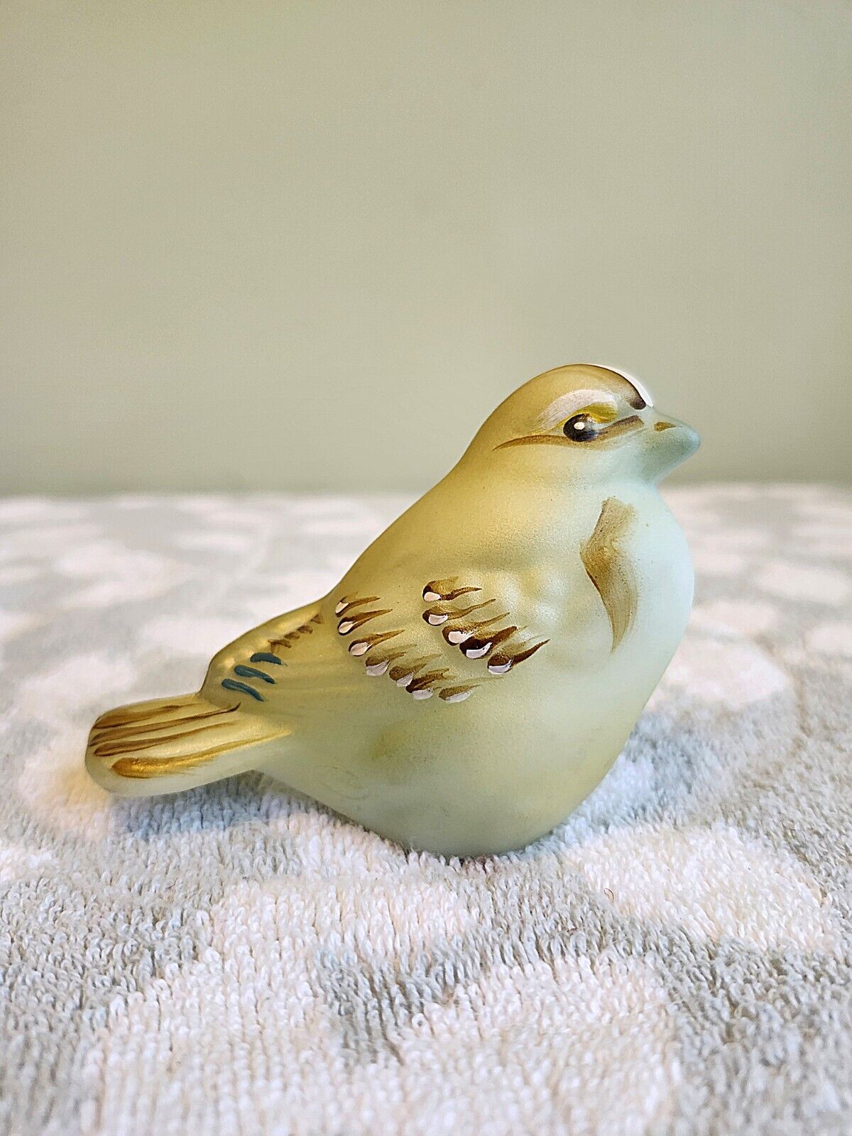 Fenton Hand Painted Finch Bird Figurine 