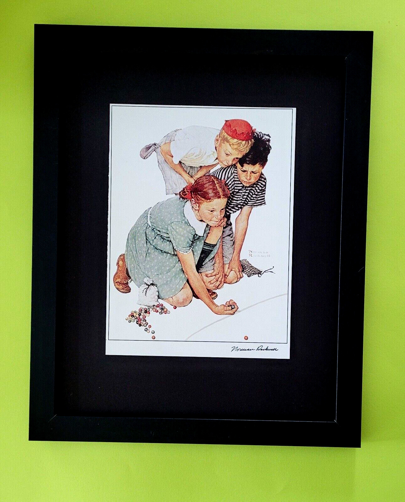 NORMAN ROCKWELL + BEAUTIFUL VINTAGE  + CIRCA 1970\'S + SIGNED PRINT FRAMED