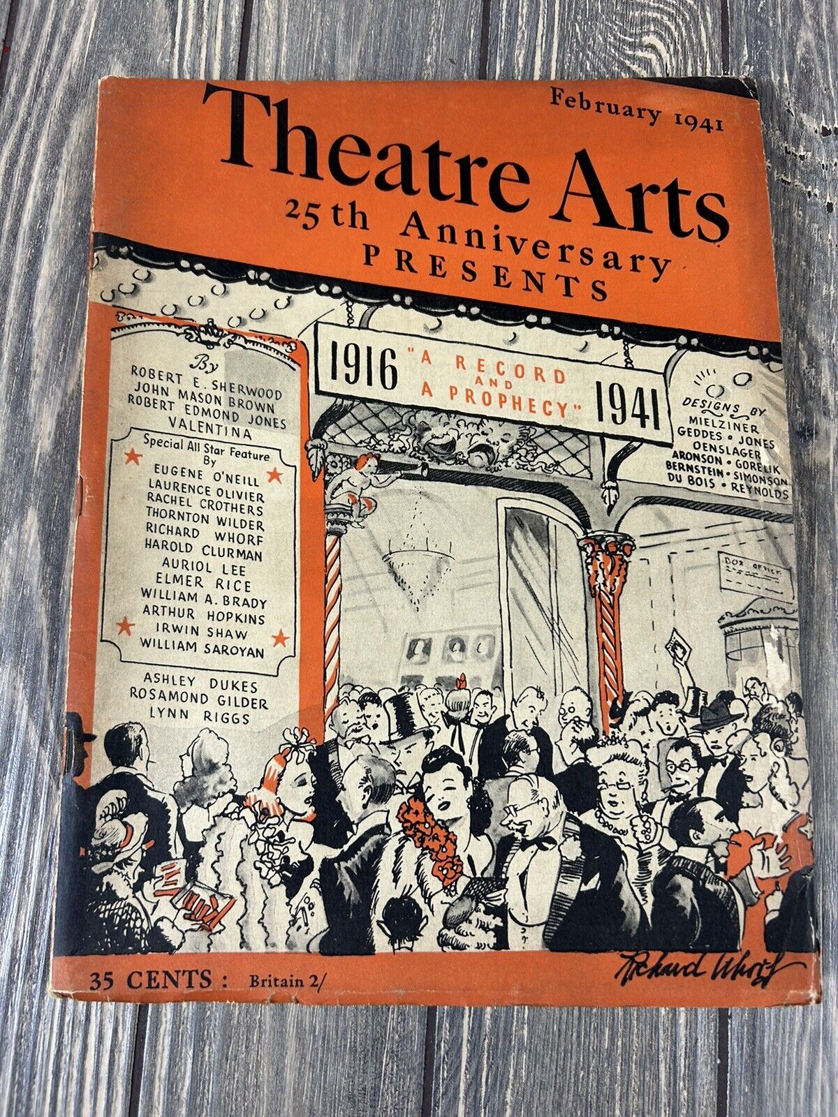 Vintage 1941 February Theatre Arts 25th Anniversary Presents A Record and A 