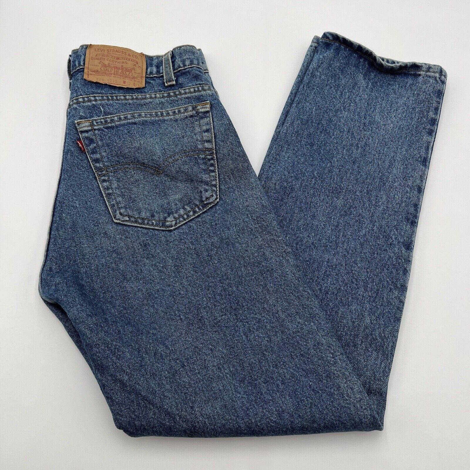 Vintage 80s Men\'s Levi\'s 505-0213 Medium Wash Stained Blue Jeans 31x31\