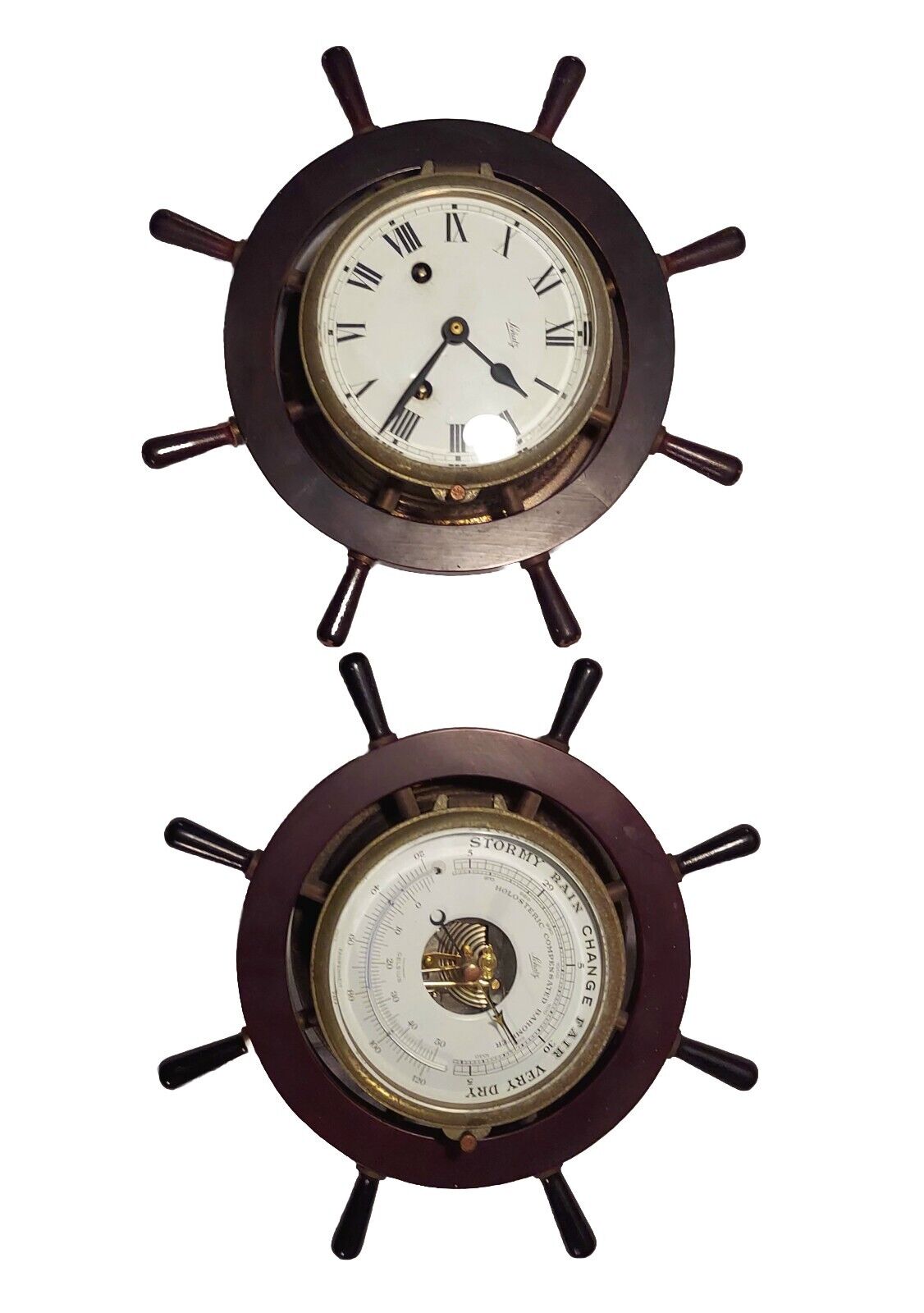 Vintage Schatz W. Germany Royal Mariner Ship Clock And Barometer No Chime