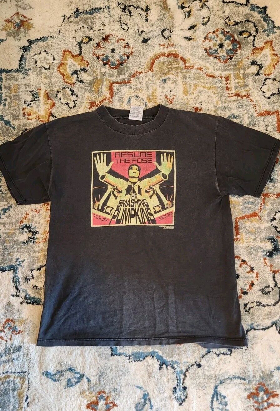 Rare Vintage The Smashing Pumpkins Resume The Pose 2000 Tour T Shirt Men\'s Large