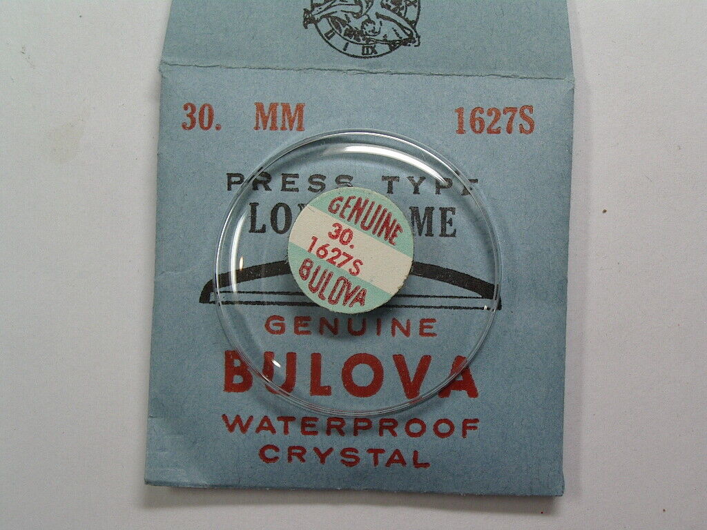 NOS Vintage Bulova  30.0 MM  1627-S Acrylic Crystal      bul-62
