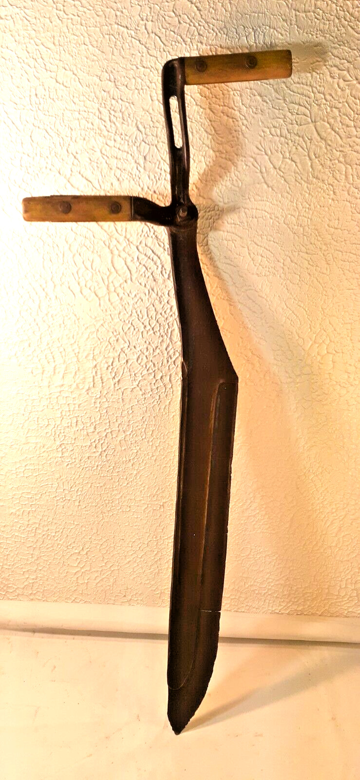 WI Barn Antique Vintage Primitive Cast Iron Hay Ice Knife Cutting Mark \