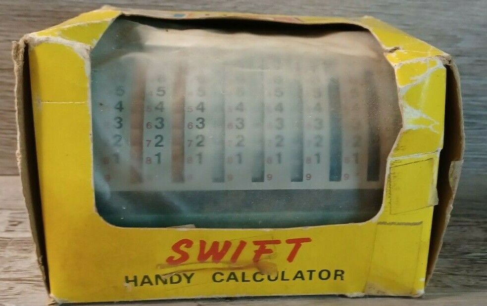 Vintage Swift Handy Calculator in Original Box Missing Pointer