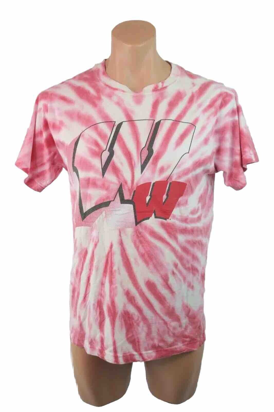 VTG 90s University of Wisconsin College Tie-Dye Shirt Sz XL All Over Print