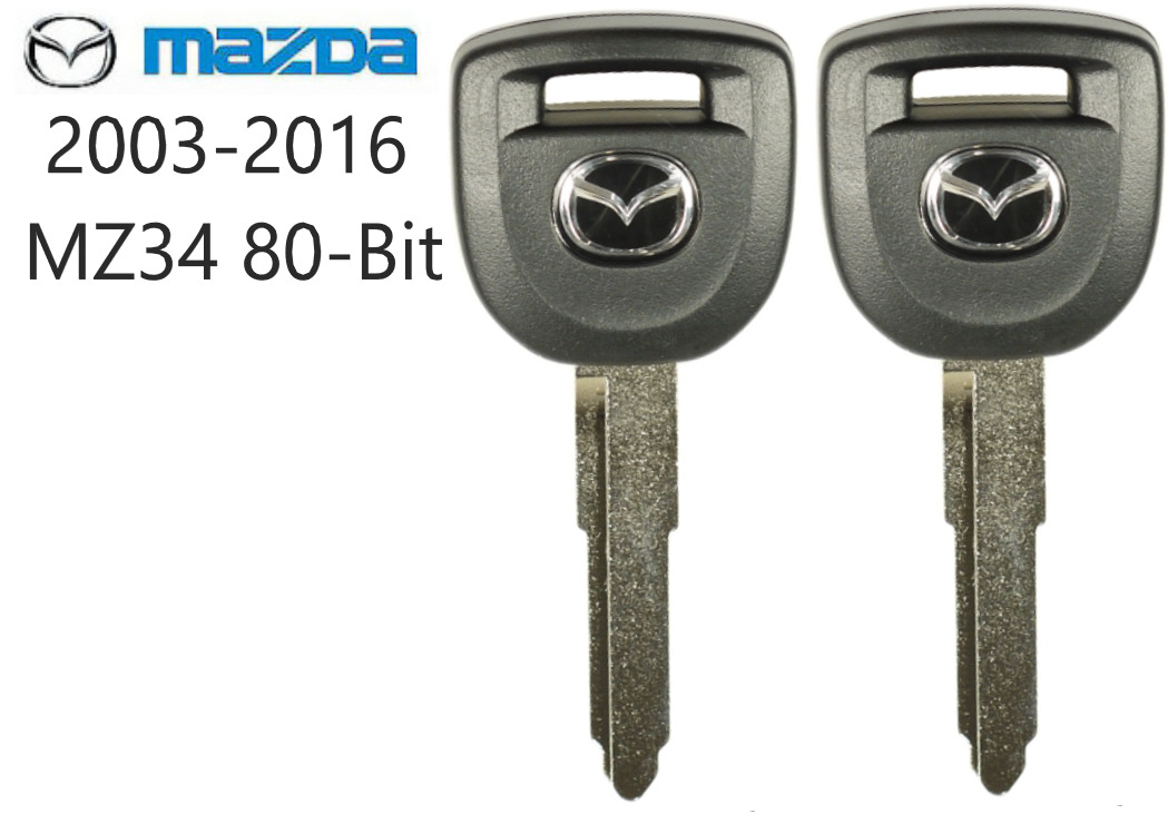 2 Mazda MZ34 Transponder 80 BIT OEM Chip key 2003-2016 Top Quality USA Seller A+