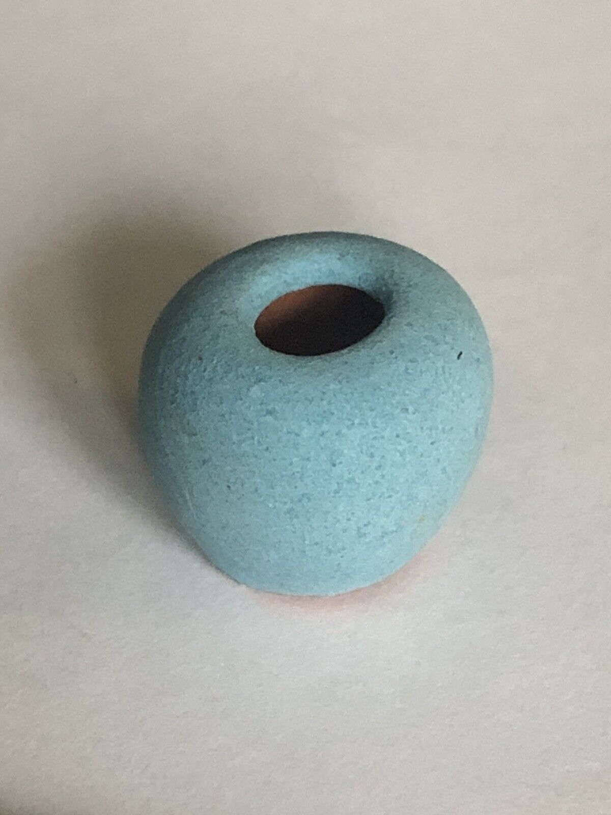 Dollhouse Miniature Artist Alex Meiklejohn Pottery Turquoise Blue Round Vase