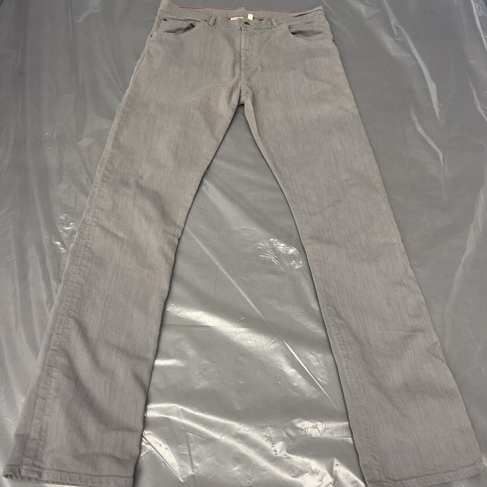 RALEIGH DENIM Jones Jeans Mens W36 L35 USA Straight Gray Faded Stretch Cotton