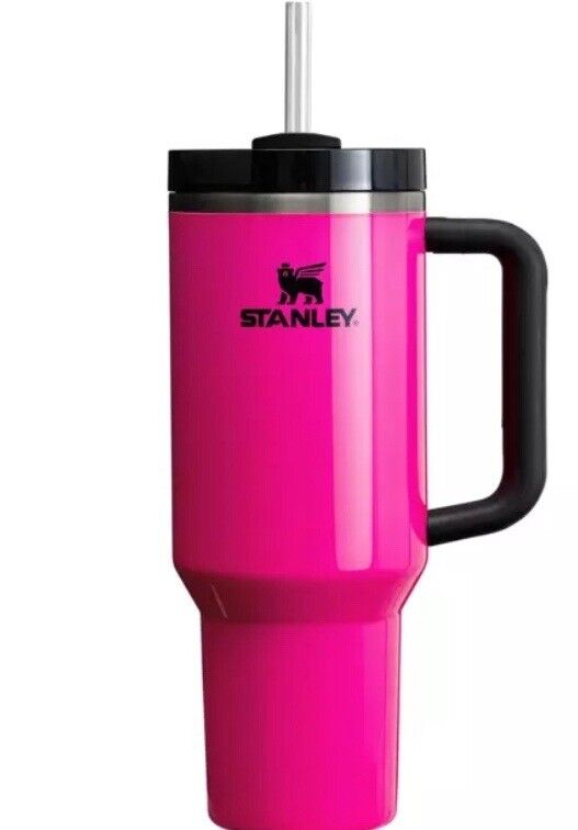 Stanley Neon Electric Pink 40oz Quencher H2.0 Tumbler - New In Hand LIMITED 2024