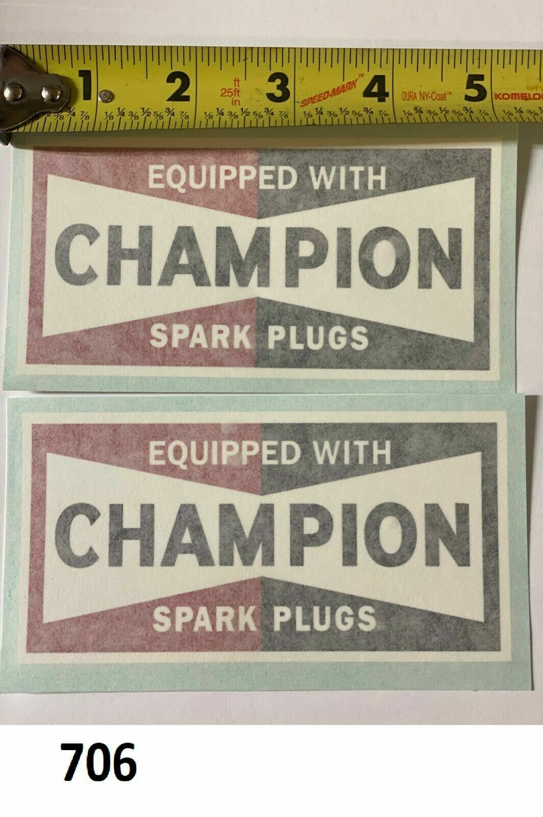 2 Champion vintage decal sticker for Lycoming Continental Piper Cessna Beech