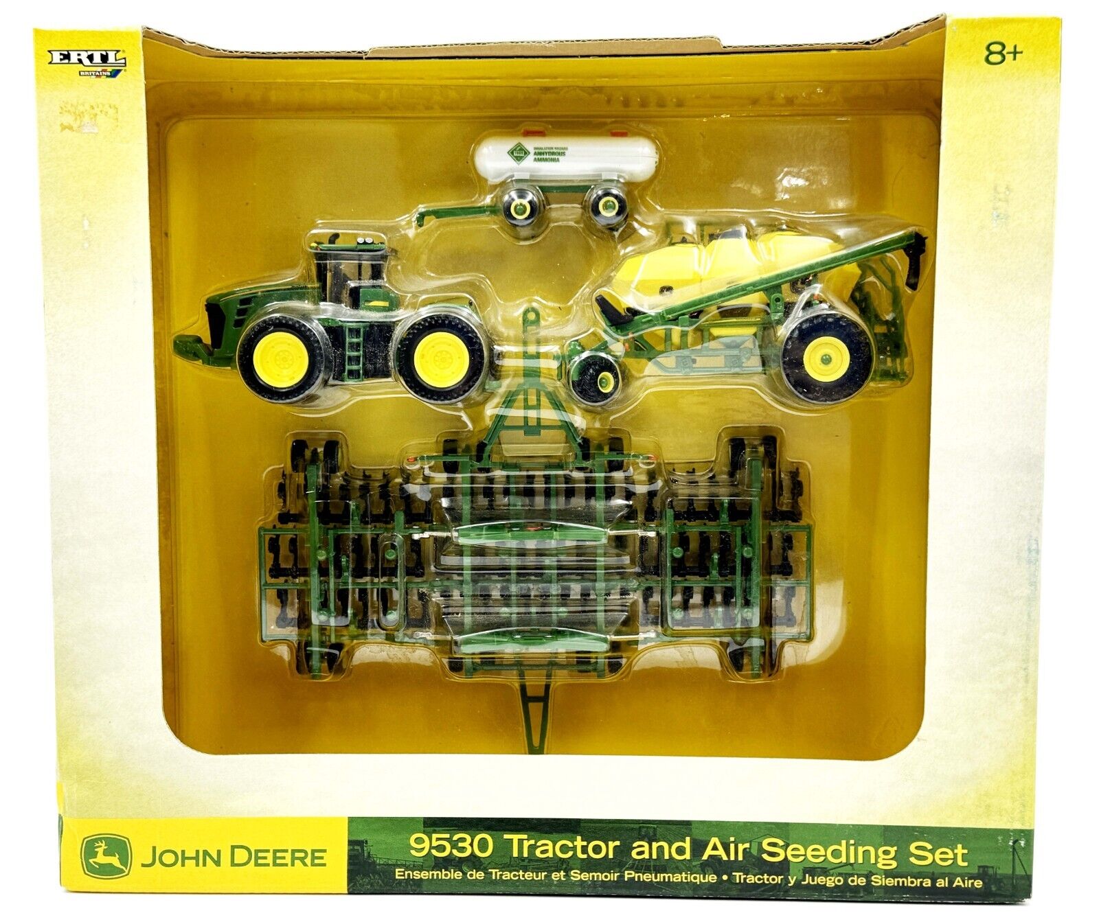 1/64 John Deere Air Seeder 4 Piece Set, 9530 4Wd Tractor. Air Seeder, Anhydrous 