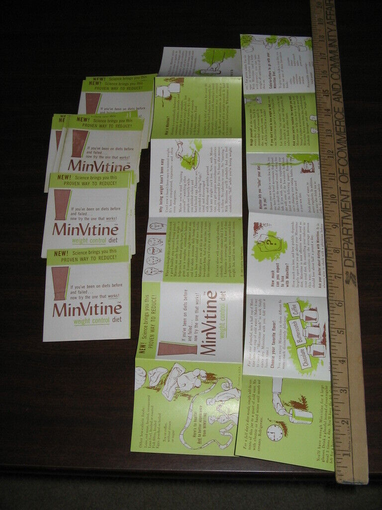 OVALTINE 1960s MINVITINE foldout pamphlet weight control coffee chocolate mix (1