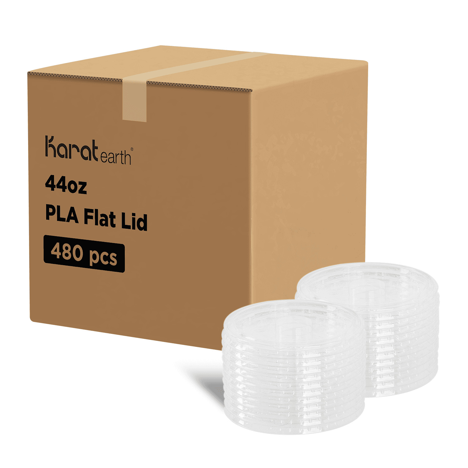 Karat Earth PLA Flat Lid for 44oz  Paper Cold Cup (115mm) - 480 pcs , KE-KCL115