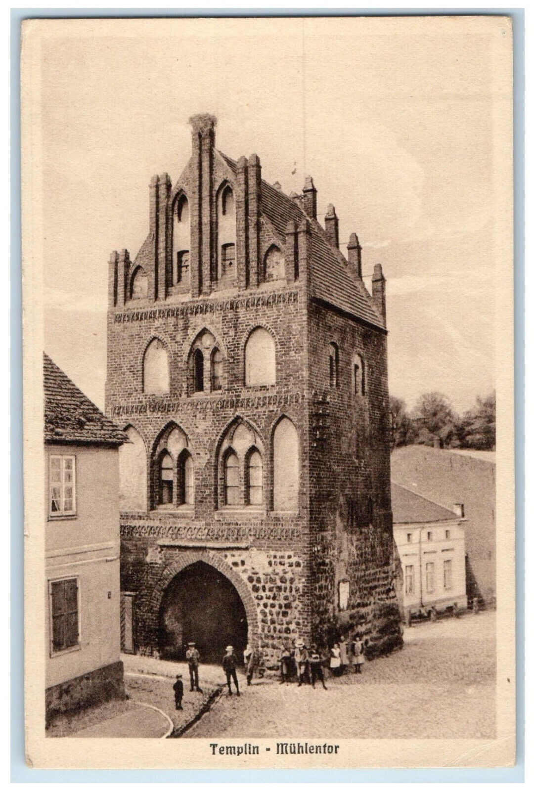 c1930\'s Scene at Muhlentor Templin Germany Unposted Vintage Postcard