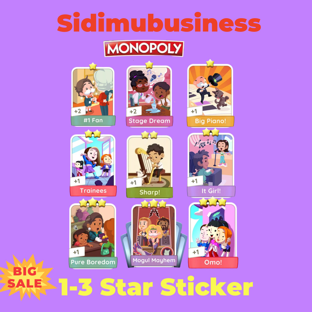 Monopoly Go⭐⭐⭐All 1 Star 2 Star 3 Star Stickers ⚡Fast delivery⚡ Cheap🔥🔥🔥