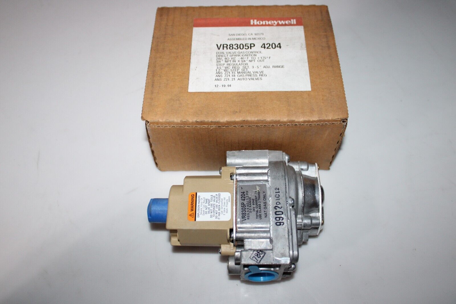 HONEYWELL VR8305P 4204 DUAL VALVE GAS CONTROL DIRECT SPARK IGNITION NEW