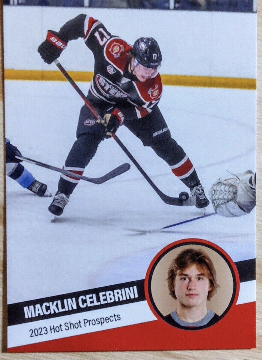 2023 Hot Shot Prospects rookie MACKLIN CELEBRINI Future Stars NHL Rare Sharp🔥