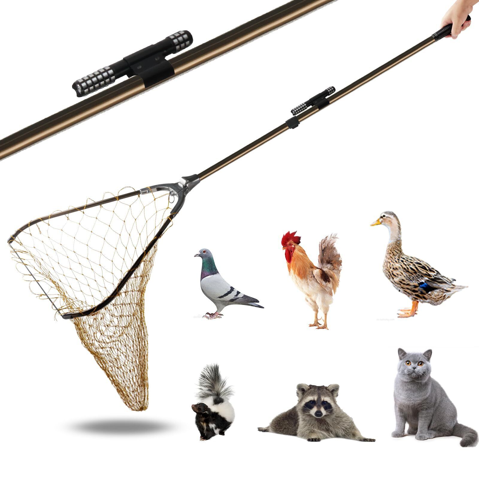 Animal Catch Pole Control Tool Net Poultry Catching Pole Kit Cat Catcher Chic