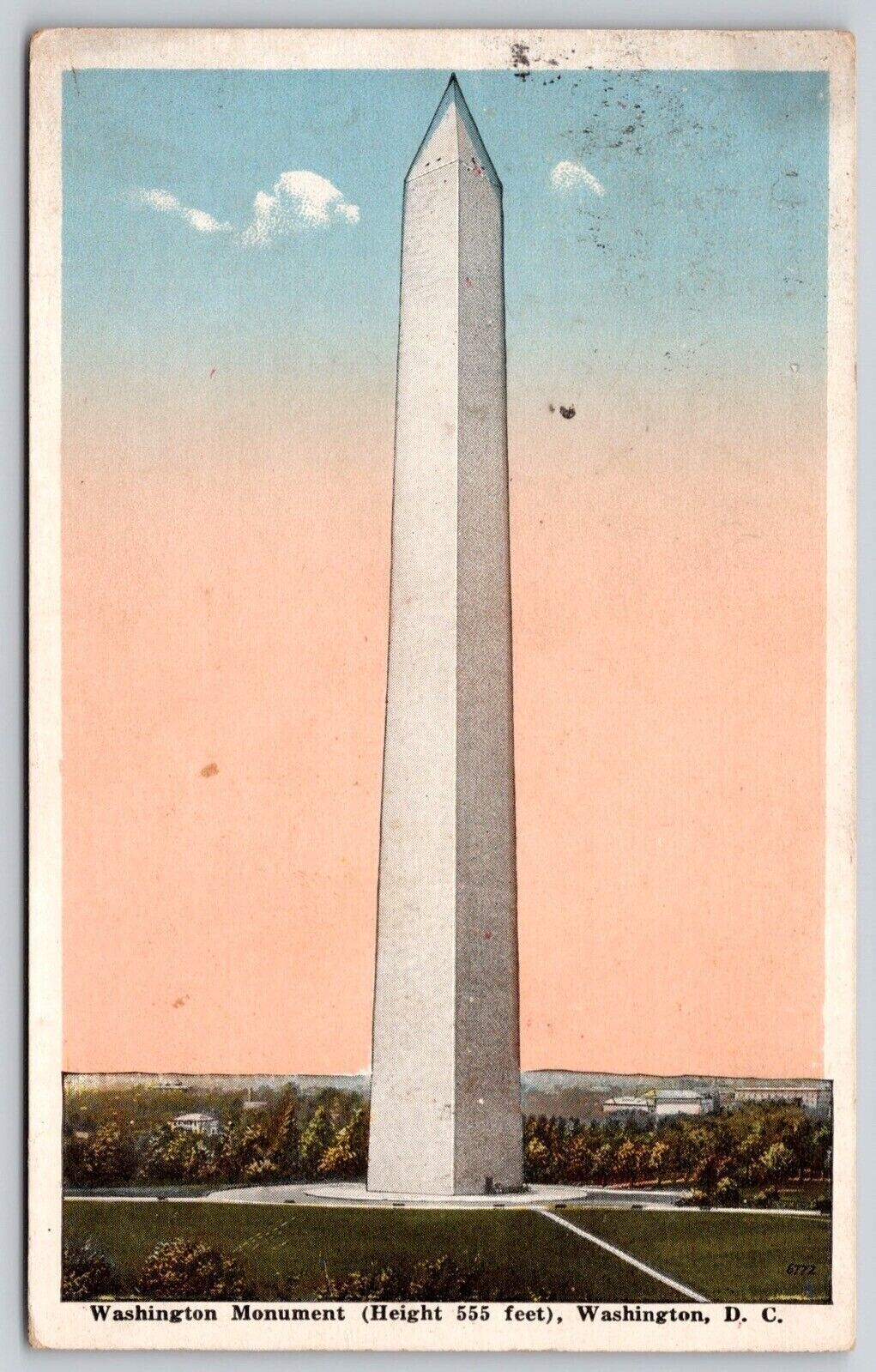 George Washington Monument Was DC Government Statue Sculpture VNG WOB Postcard