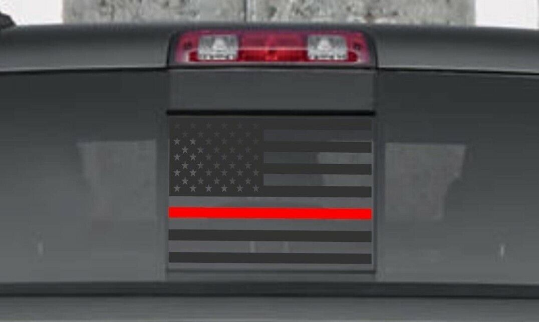 Redline decal Fits Dodge Ram 2009-2021 Rear Back Middle Window American Flag 