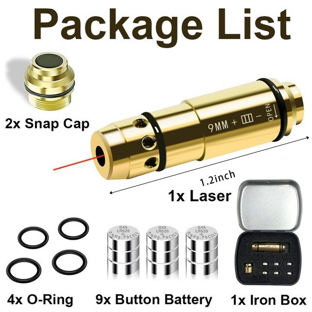9mm/380ACP/40S&W Laser Training Bullet Dry Fire Cartridge Tactical Red Dot Laser